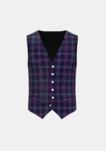 Scottish Heather Tartan Waistcoat Front