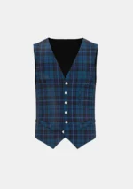 Scottish Thistle Tartan Waistcoat Front