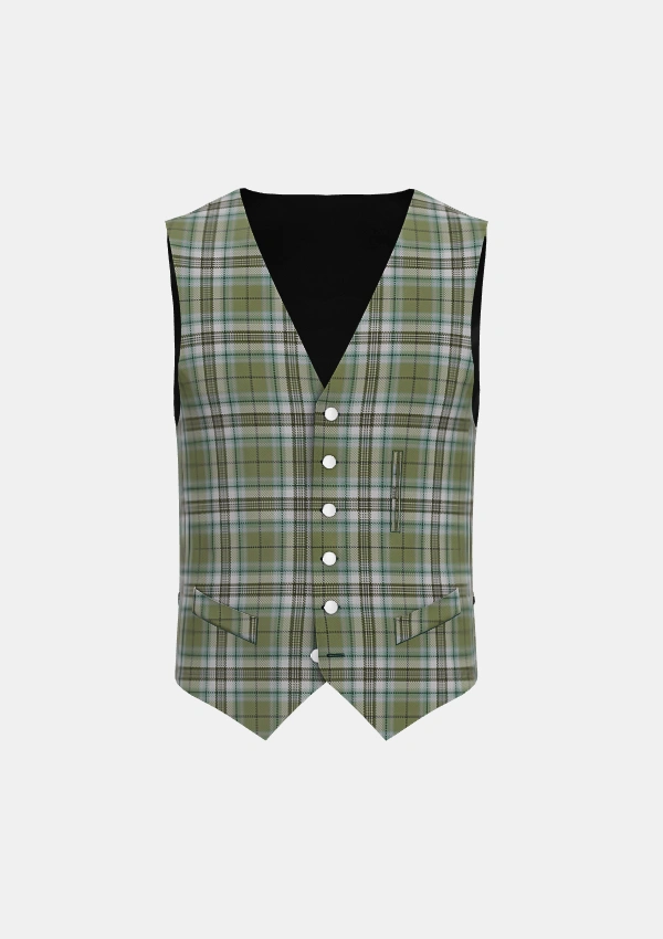 Spirit of Loch Ness Tartan Waistcoat Front Spirit of Loch Ness Tartan Waistcoat Front
