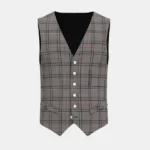 Stewart Grey Tartan Waistcoat front