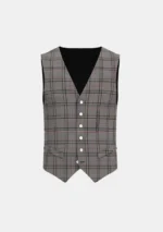Stewart Grey Tartan Waistcoat front