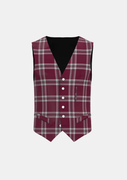 Tynecastle Park Tartan Waistcoat Front