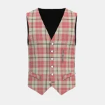 Ailsa Pink Tartan Waistcoat Front