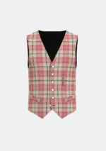 Ailsa Pink Tartan Waistcoat Front