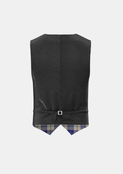 Ailsa Royal Blue Tartan Waistcoat Back
