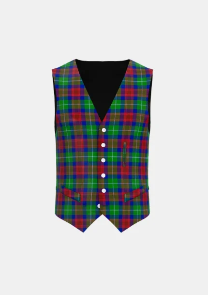 Akins Clan Tartan Waistcoat Front