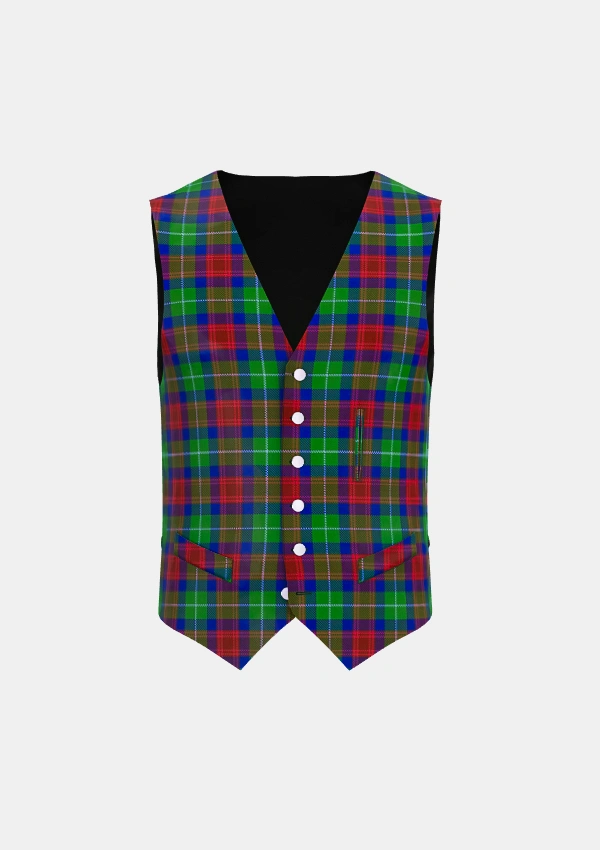 Akins Clan Tartan Waistcoat Front Akins Clan Tartan Waistcoat Front