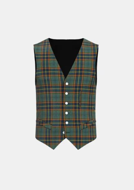 Antrim County Tartan Waistcoat Front