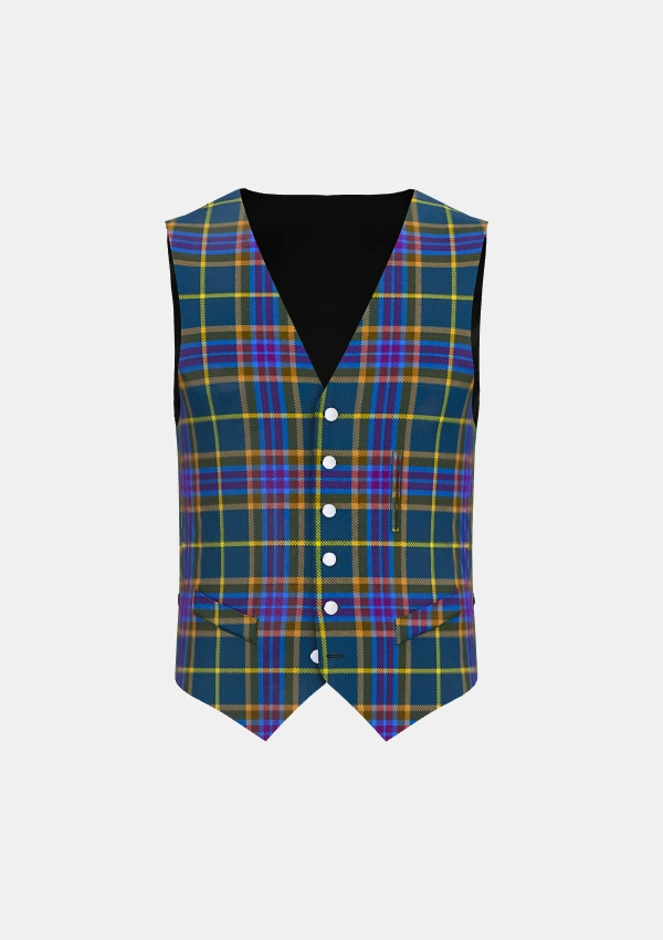 Arbuckle John Robertson Tartan Waistcoat Front Arbuckle John Robertson Tartan Waistcoat Front
