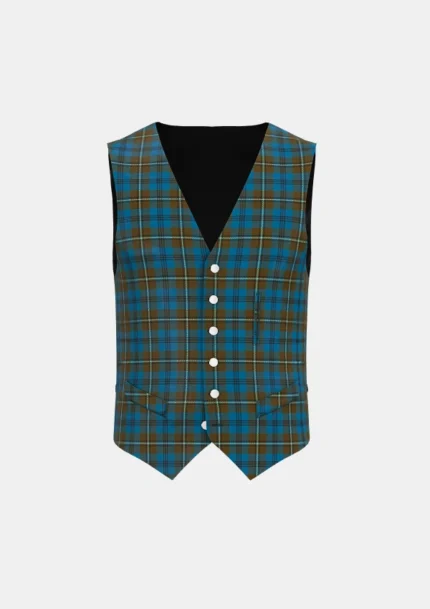 Auld Lang Syne Tartan Waistcoat Front