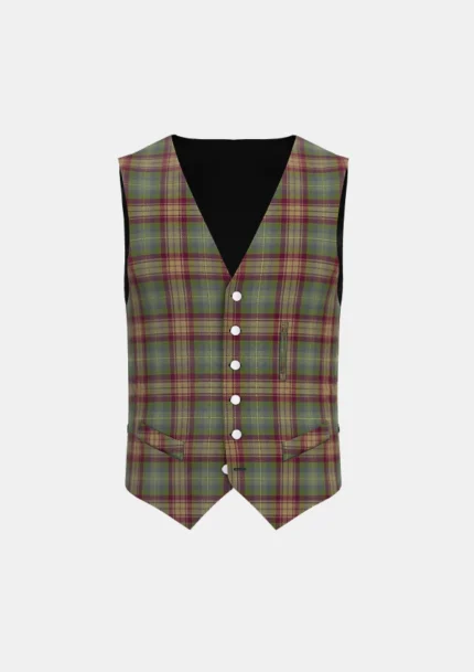Auld Scotland Tartan Waistcoat Front