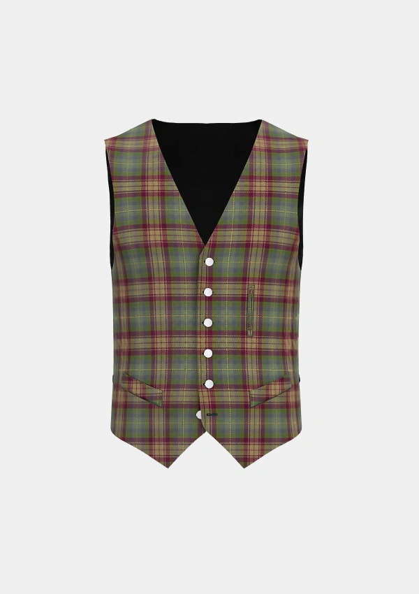 Auld Scotland Tartan Waistcoat Front Auld Scotland Tartan Waistcoat Front