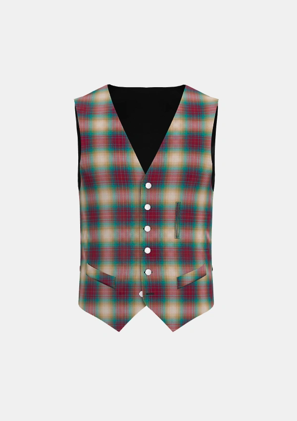 Beach & Berry Tartan Waistcoat Front Beach & Berry Tartan Waistcoat Front