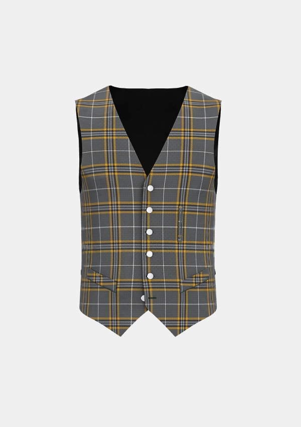 Beatson Cancer Charity Tartan Waistcoat Front Beatson Cancer Charity Tartan Waistcoat Front