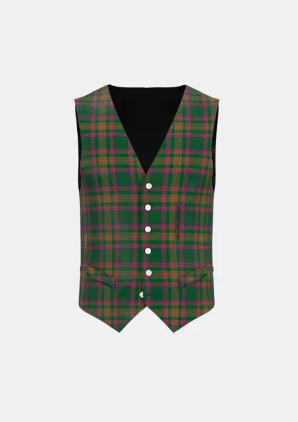 Berry Tribute Tartan Waistcoat Front