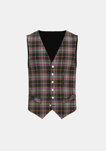 Bird Family Tartan Waistcoat Front