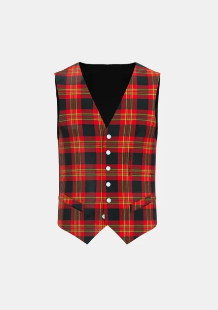 Burke Kevin Tartan Waistcoat Front