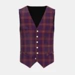 Bute Heather Autumn Tartan Waistcoat Front