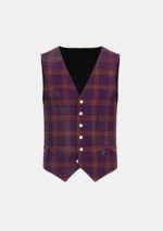 Bute Heather Autumn Tartan Waistcoat Front