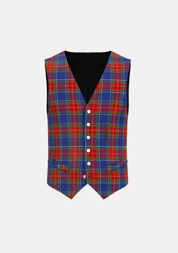Chinese Scottish Tartan Waistcoat Front Chinese Scottish Tartan Waistcoat Back