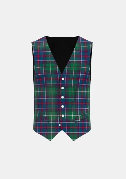 Clan Irwin Association Tartan Waistcoat Front