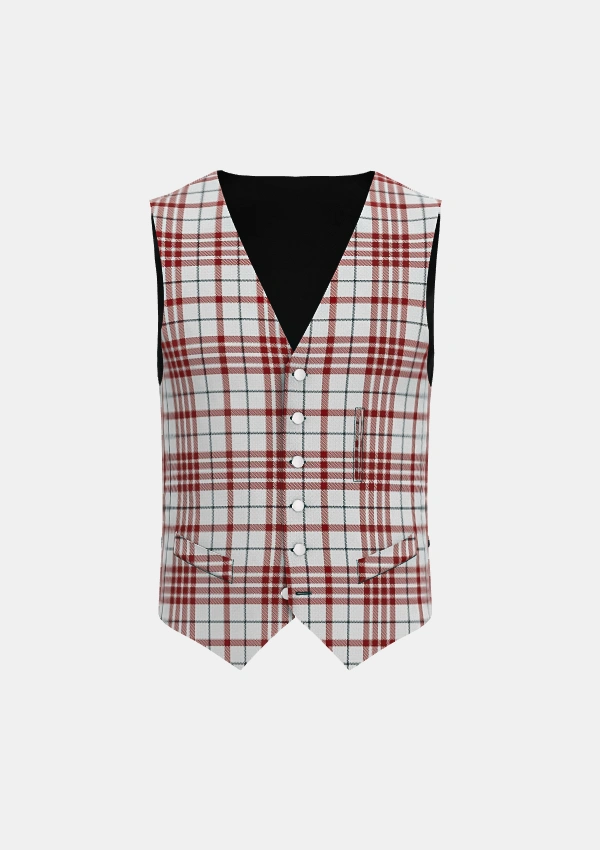 Clayton Dress Tartan Waistcoat Front Clayton Dress Tartan Waistcoat Front