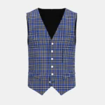Cummins Royal Blue Tartan Waistcoat Front
