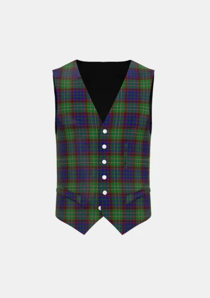 Cunningham Hunting Tartan Waistcoat Front