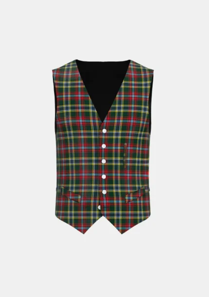 Currie of Arran Tartan Waistcoat Front
