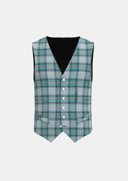 Diana Princess of Wales Memorial Tartan Waistcoat Front