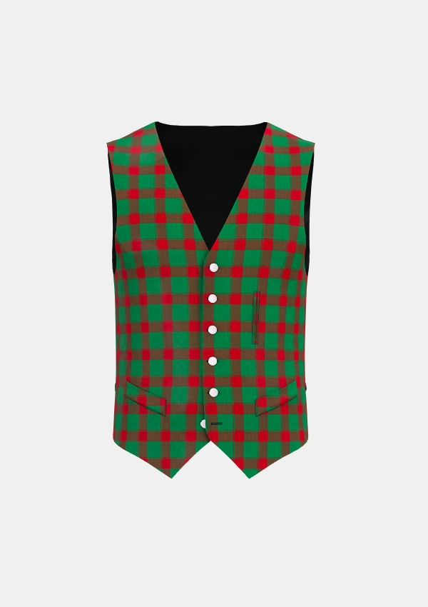 Donachie Tartan Waistcoat Front Donachie Tartan Waistcoat Front