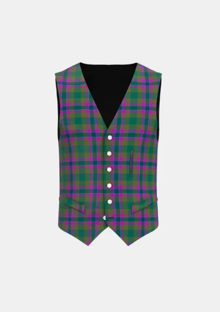 Dunans Rising Tartan Waistcoat Front