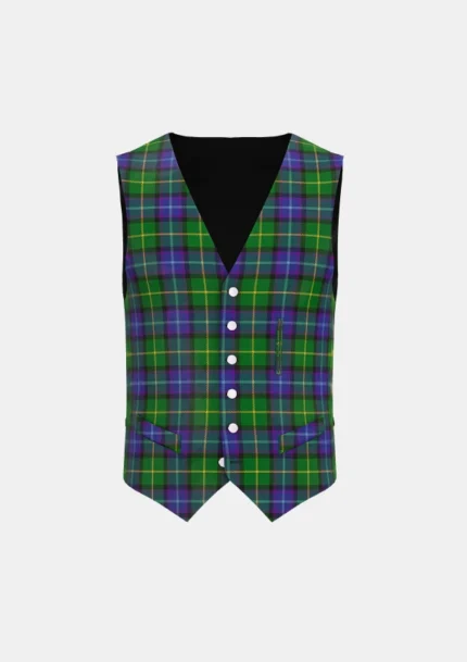 East Lothian Tartan Waistcoat Front