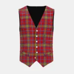Fire and Pipes Tartan Waistcoat Front