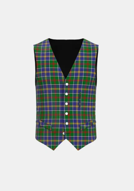 Glasgow City of Culture Tartan Waistcoat Front
