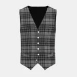 Grey Watch Tartan Waistcoat Front