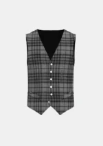 Grey Watch Tartan Waistcoat Front