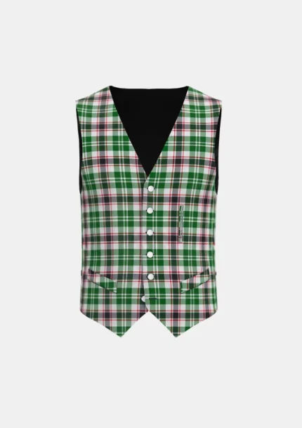 Hackett William Tartan Waistcoat Front
