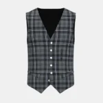 Hamilton Grey Tartan Waistcoat Front