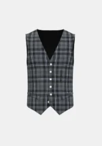 Hamilton Grey Tartan Waistcoat Front