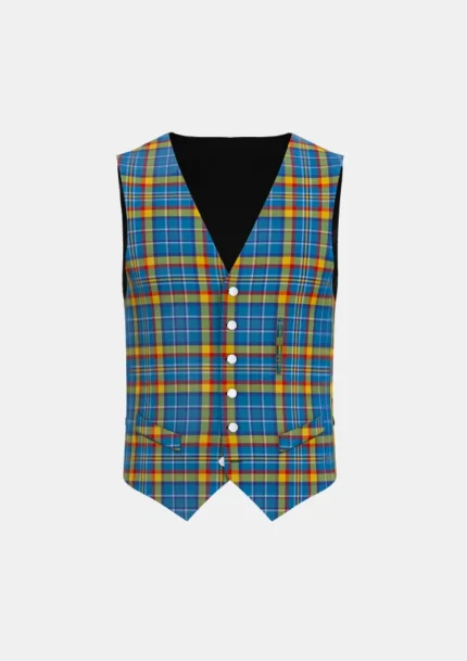 Healy Tartan Waistcoat Front