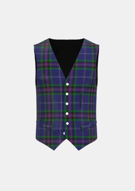Heart of Scotland Tartan Waistcoat Front