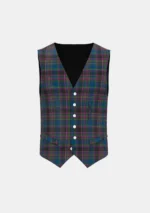 Highland Mist Tartan Waistcoat Front