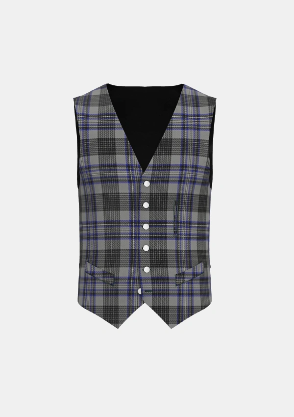 Hood Tartan Waistcoat Front Hood Tartan Waistcoat Front