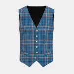 International Weavers Tartan Waistcoat Front