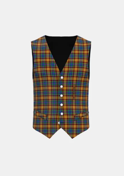 Isle of Arran Tartan Waistcoat Front