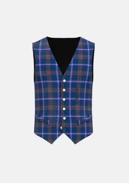 Jewish Tartan Waistcoat Front