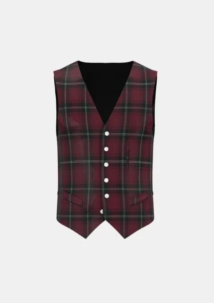 Llewellen of Wales Tartan Waistcoat Front