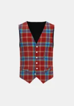 Lobster Fishery Tartan Waistcoat Front