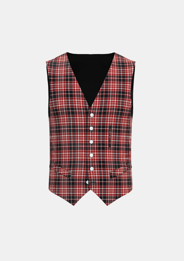 Loganair Tartan Waistcoat Front Loganair Tartan Waistcoat Front